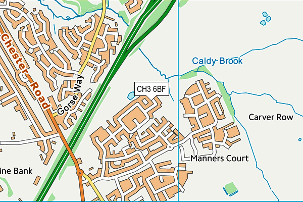 CH3 6BF map - OS VectorMap District (Ordnance Survey)