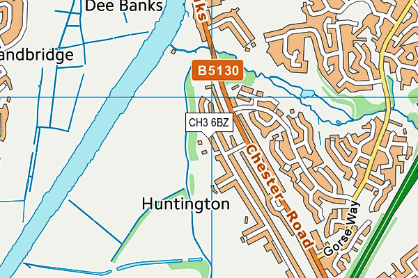 CH3 6BZ map - OS VectorMap District (Ordnance Survey)