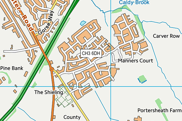 CH3 6DH map - OS VectorMap District (Ordnance Survey)