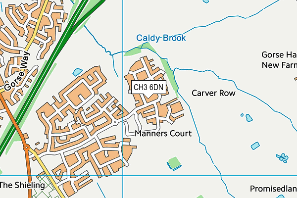 CH3 6DN map - OS VectorMap District (Ordnance Survey)