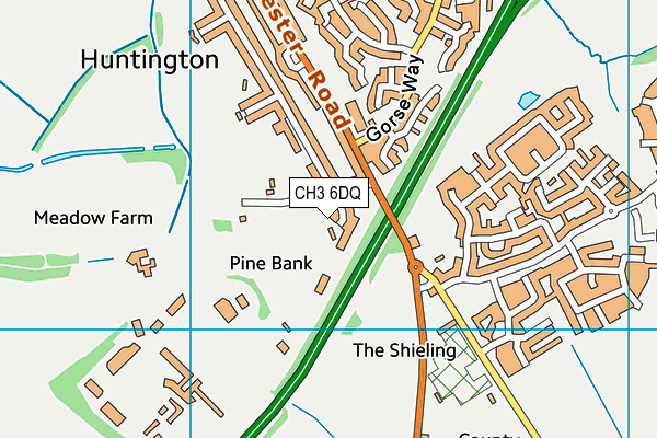 Huntington Jubilee Playing Fields map (CH3 6DQ) - OS VectorMap District (Ordnance Survey)