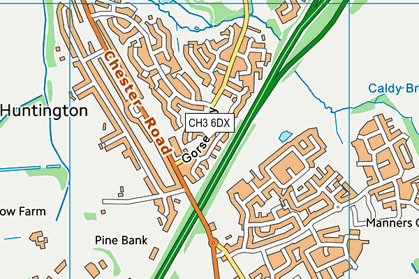CH3 6DX map - OS VectorMap District (Ordnance Survey)