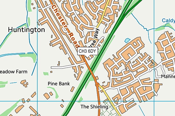 CH3 6DY map - OS VectorMap District (Ordnance Survey)