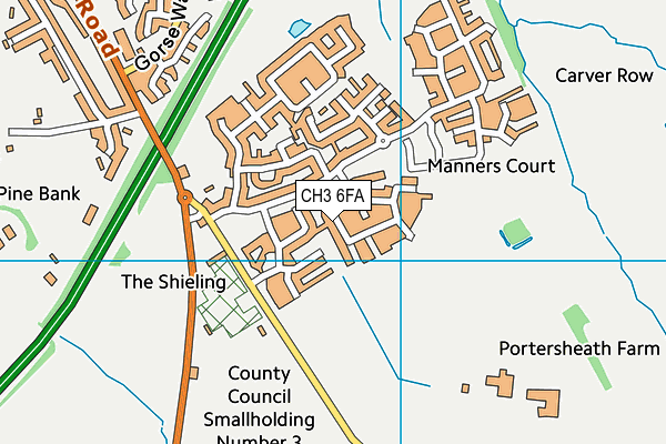 CH3 6FA map - OS VectorMap District (Ordnance Survey)