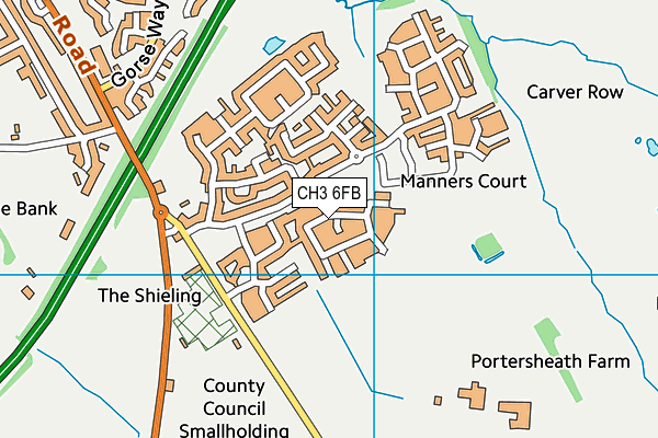 CH3 6FB map - OS VectorMap District (Ordnance Survey)