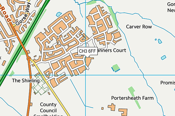 CH3 6FF map - OS VectorMap District (Ordnance Survey)