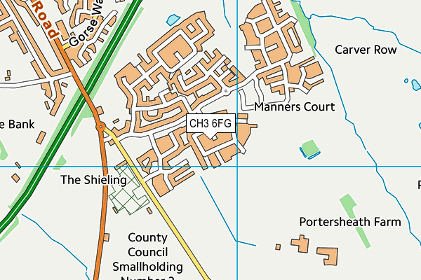 CH3 6FG map - OS VectorMap District (Ordnance Survey)