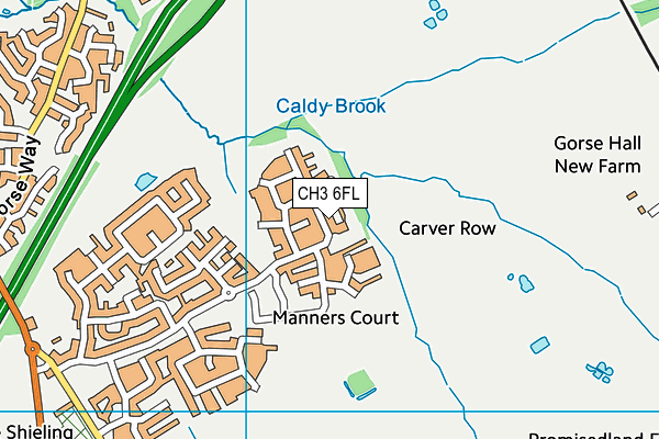 CH3 6FL map - OS VectorMap District (Ordnance Survey)