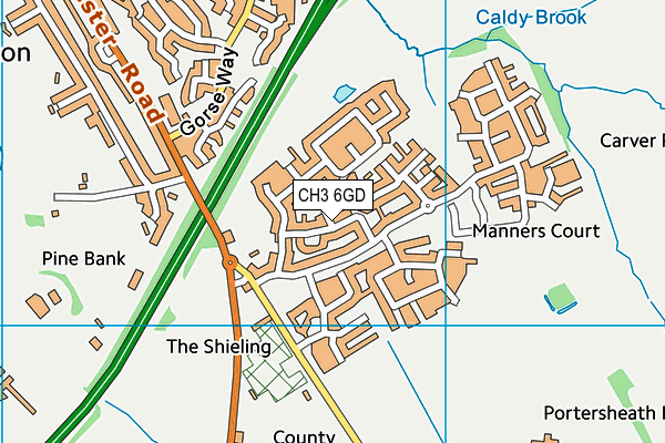 CH3 6GD map - OS VectorMap District (Ordnance Survey)