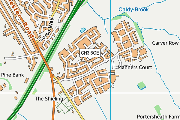 CH3 6GE map - OS VectorMap District (Ordnance Survey)