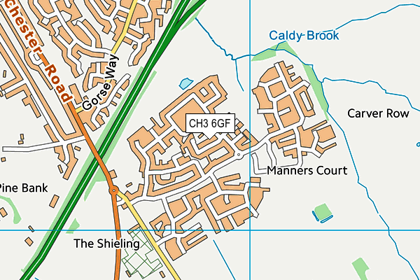 CH3 6GF map - OS VectorMap District (Ordnance Survey)