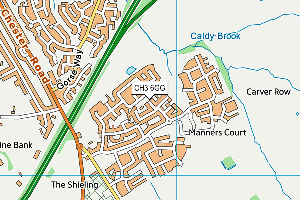 CH3 6GG map - OS VectorMap District (Ordnance Survey)