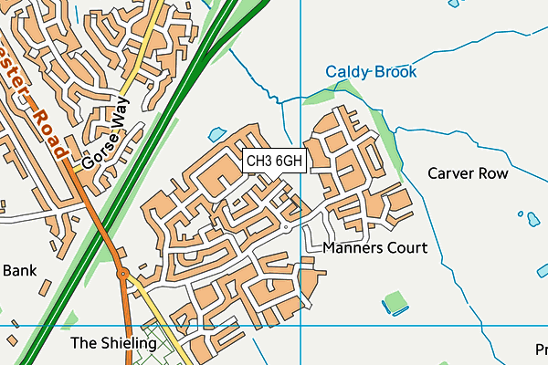 CH3 6GH map - OS VectorMap District (Ordnance Survey)