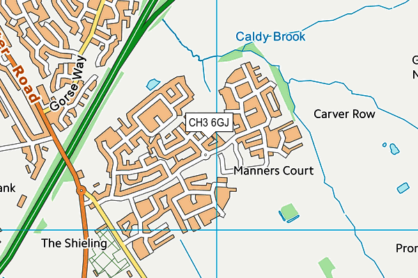 CH3 6GJ map - OS VectorMap District (Ordnance Survey)