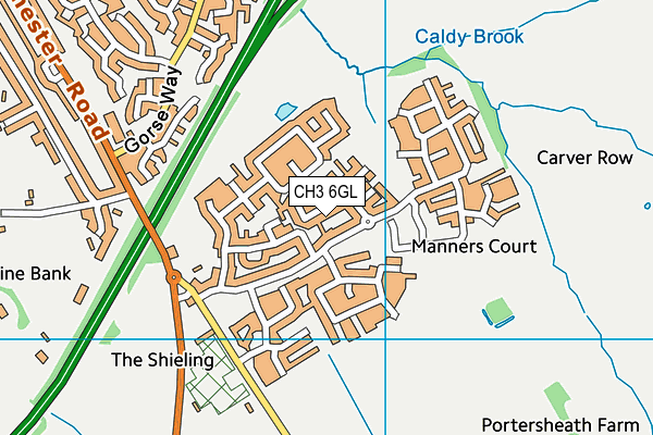 CH3 6GL map - OS VectorMap District (Ordnance Survey)