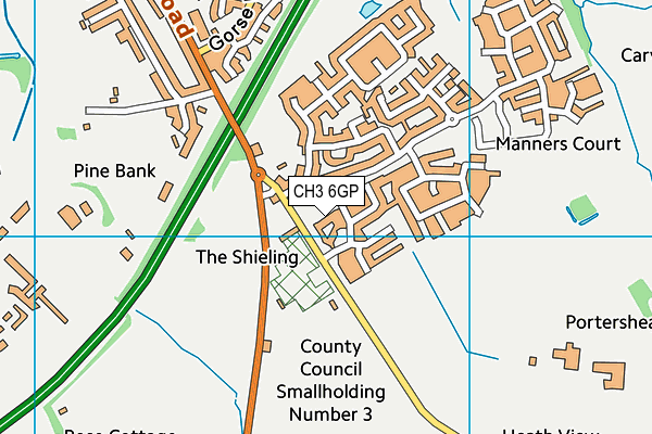 CH3 6GP map - OS VectorMap District (Ordnance Survey)