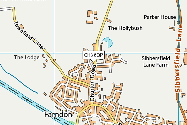 Farndon Primary School map (CH3 6QP) - OS VectorMap District (Ordnance Survey)