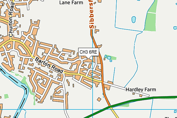 CH3 6RE map - OS VectorMap District (Ordnance Survey)