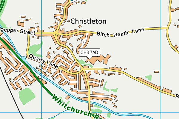 Christleton High School map (CH3 7AD) - OS VectorMap District (Ordnance Survey)