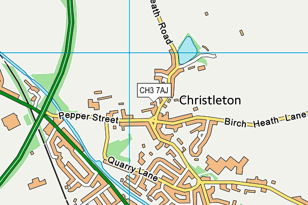 CH3 7AJ map - OS VectorMap District (Ordnance Survey)