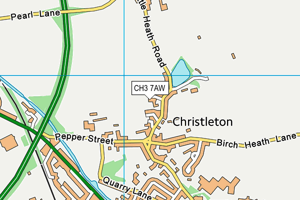 CH3 7AW map - OS VectorMap District (Ordnance Survey)