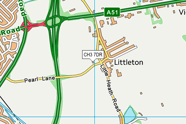 CH3 7DR map - OS VectorMap District (Ordnance Survey)