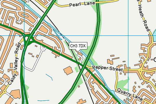 CH3 7DX map - OS VectorMap District (Ordnance Survey)