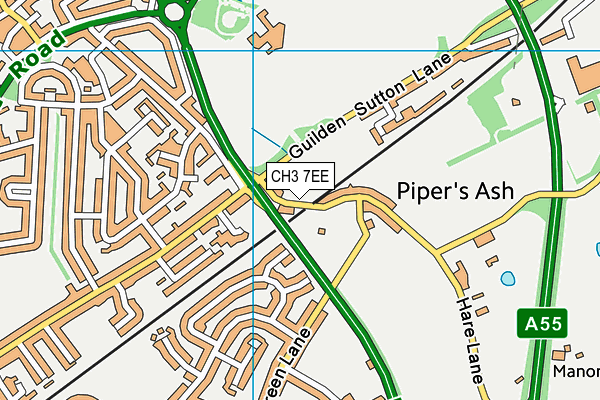 CH3 7EE map - OS VectorMap District (Ordnance Survey)