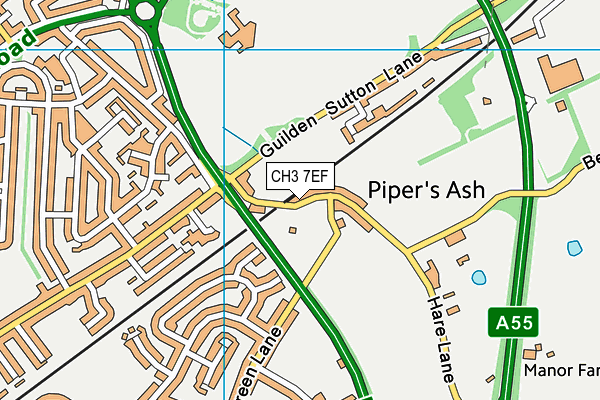 CH3 7EF map - OS VectorMap District (Ordnance Survey)