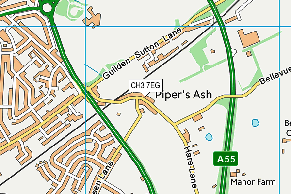 CH3 7EG map - OS VectorMap District (Ordnance Survey)