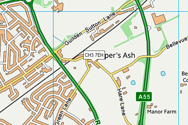 CH3 7EH map - OS VectorMap District (Ordnance Survey)