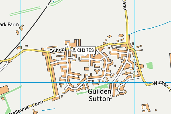 Guilden Sutton C Of E Primary map (CH3 7ES) - OS VectorMap District (Ordnance Survey)