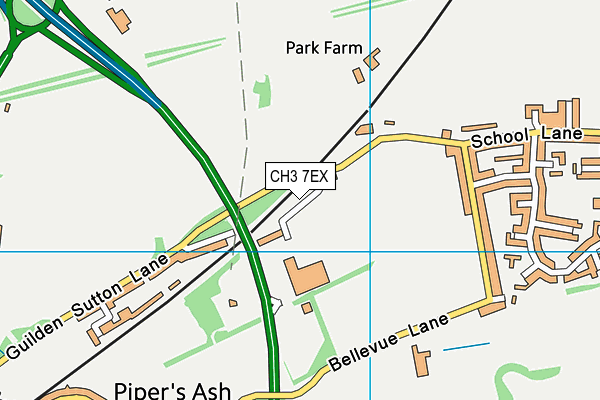 CH3 7EX map - OS VectorMap District (Ordnance Survey)