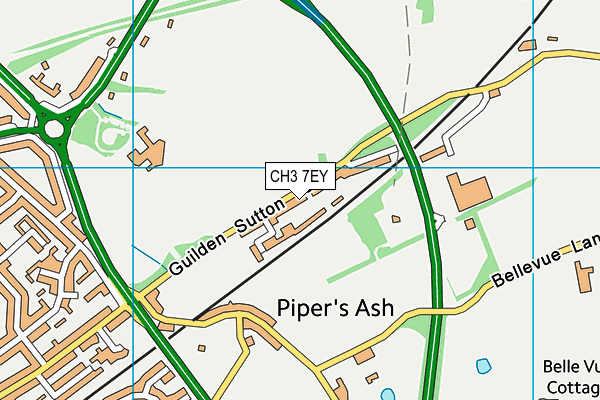 CH3 7EY map - OS VectorMap District (Ordnance Survey)