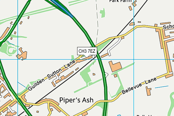 CH3 7EZ map - OS VectorMap District (Ordnance Survey)