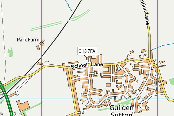 CH3 7FA map - OS VectorMap District (Ordnance Survey)