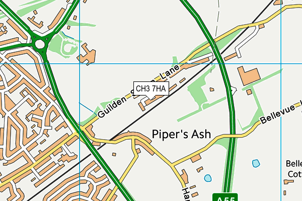 CH3 7HA map - OS VectorMap District (Ordnance Survey)