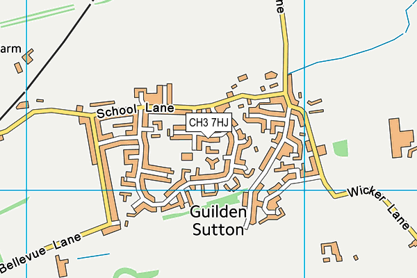 CH3 7HJ map - OS VectorMap District (Ordnance Survey)