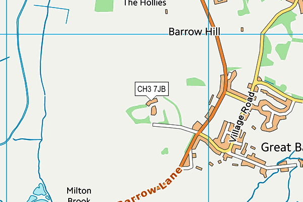 CH3 7JB map - OS VectorMap District (Ordnance Survey)