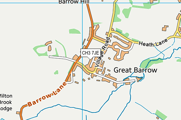 CH3 7JE map - OS VectorMap District (Ordnance Survey)