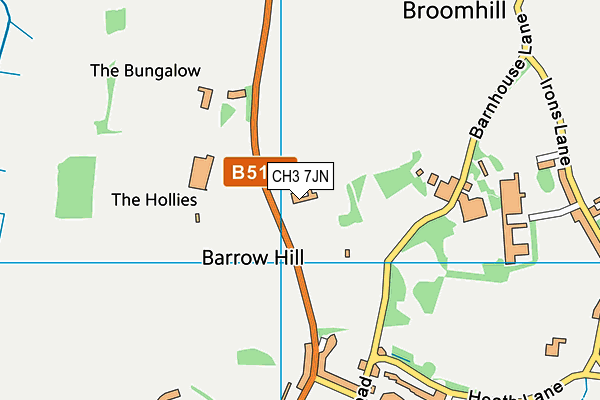 Barrow Cricket Club map (CH3 7JN) - OS VectorMap District (Ordnance Survey)