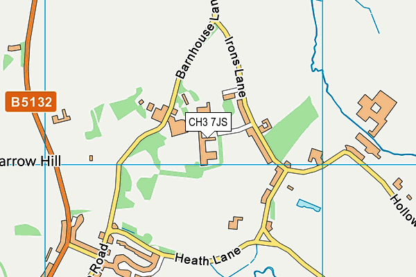 CH3 7JS map - OS VectorMap District (Ordnance Survey)