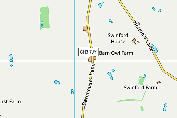 CH3 7JY map - OS VectorMap District (Ordnance Survey)