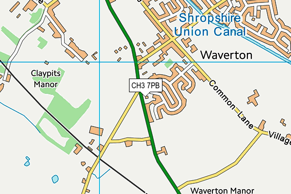 CH3 7PB map - OS VectorMap District (Ordnance Survey)