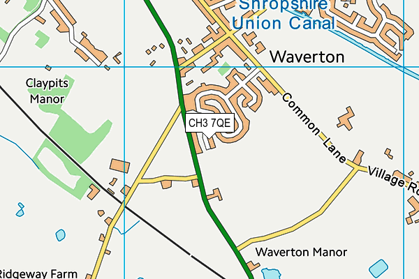 CH3 7QE map - OS VectorMap District (Ordnance Survey)