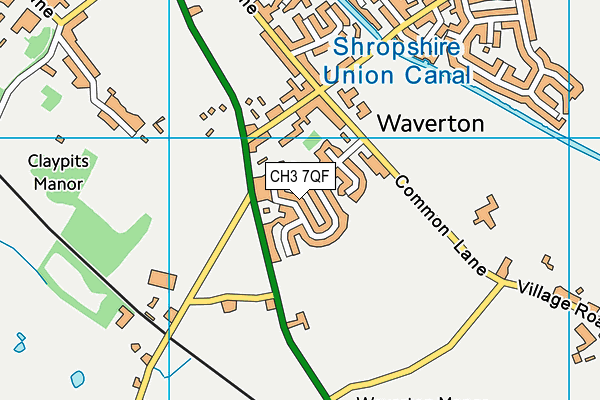 CH3 7QF map - OS VectorMap District (Ordnance Survey)