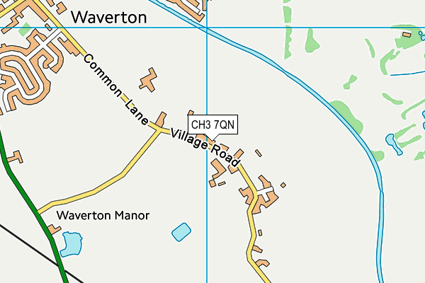 Waverton Queens Field map (CH3 7QN) - OS VectorMap District (Ordnance Survey)