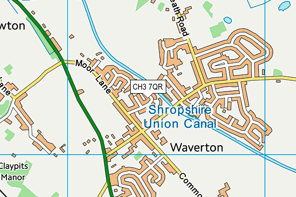 CH3 7QR map - OS VectorMap District (Ordnance Survey)