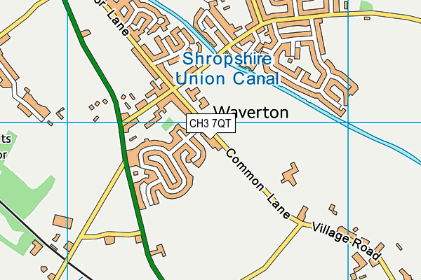 Waverton Primary School map (CH3 7QT) - OS VectorMap District (Ordnance Survey)