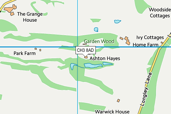 CH3 8AD map - OS VectorMap District (Ordnance Survey)